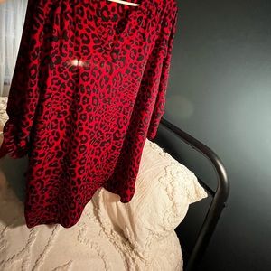 Dress shirt cheetah print 3x